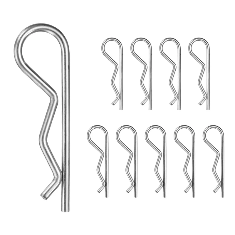 10-Pack R-Shaped Cotter Pin, M3x65mm Hairpin Hardware Spring R Clips