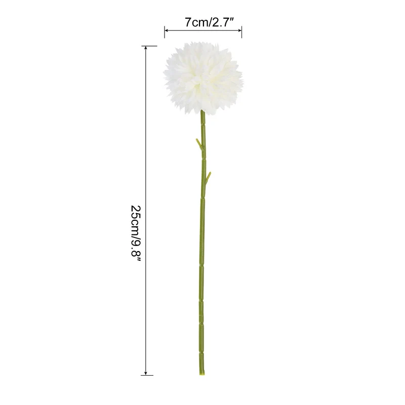 Artificial Flower Heads Silk Chrysanthemum Hydrangea Beige Faux 12Pcs