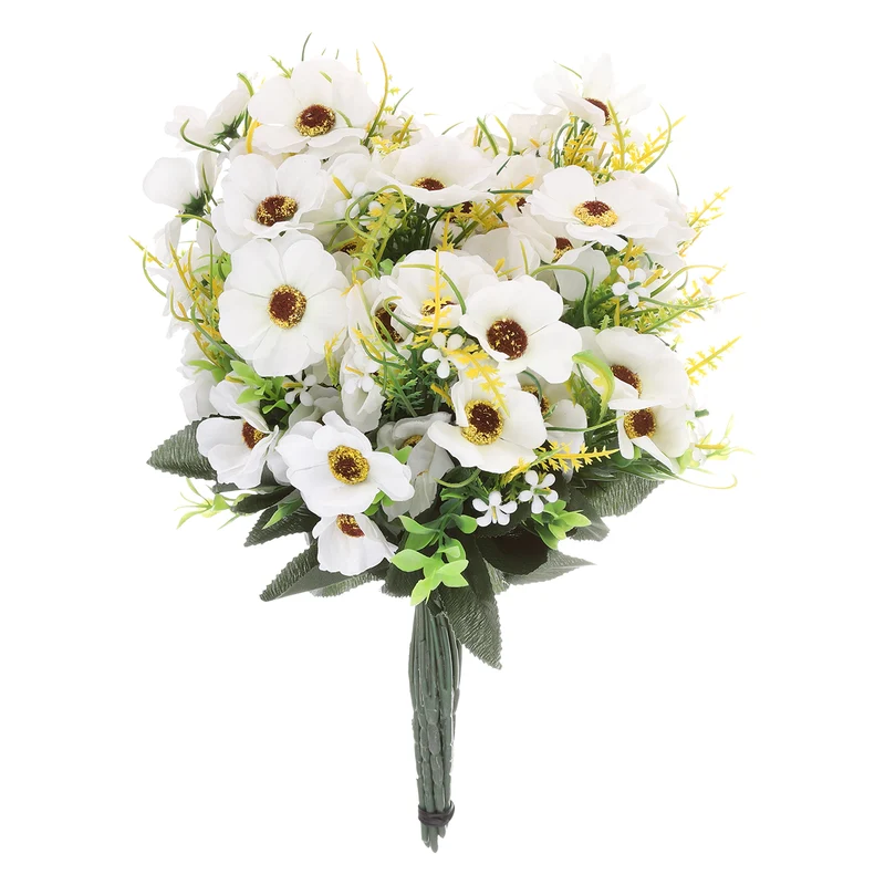 Artificial Flowers 12 Bundles, White Fake Hydrangea Plants for Outdoor