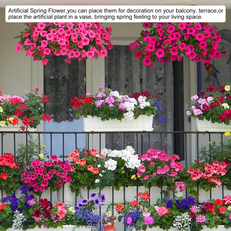 Artificial Flowers 12 Bundles, White Fake Hydrangea Plants for Outdoor