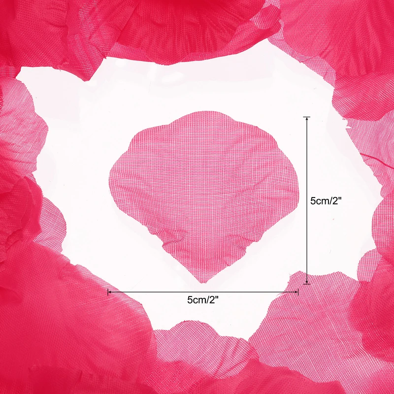 Silk Artificial Flower Rose Petals, Rose Red Faux Flowers 2x2 Inch 5000Pcs