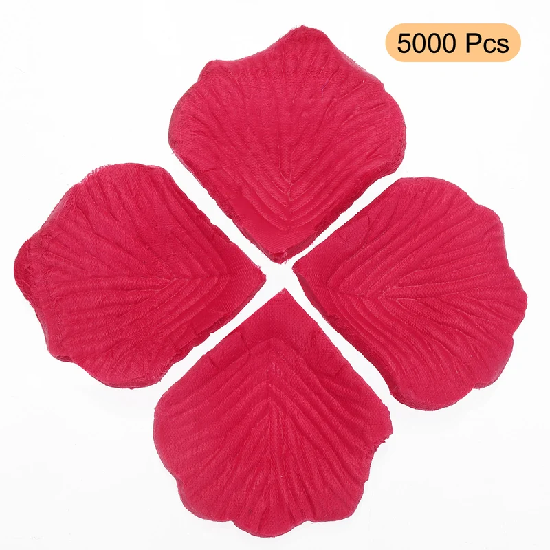 Silk Artificial Flower Rose Petals, Rose Red Faux Flowers 2x2 Inch 5000Pcs