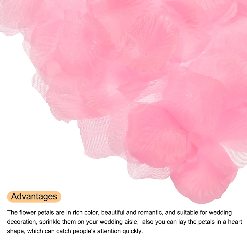 5000Pcs Silk Artificial Flower Rose Petals Light Pink Faux Flowers 2x2 Inch