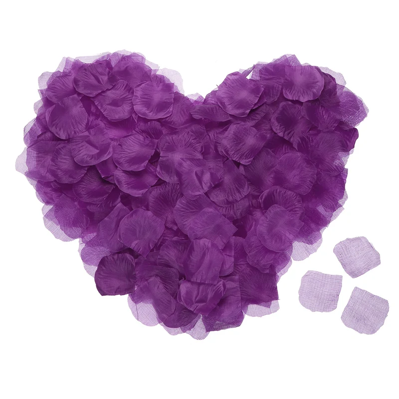 5000Pcs Silk Artificial Flower Rose Petals Dark Purple Faux Flowers 2x2 Inch