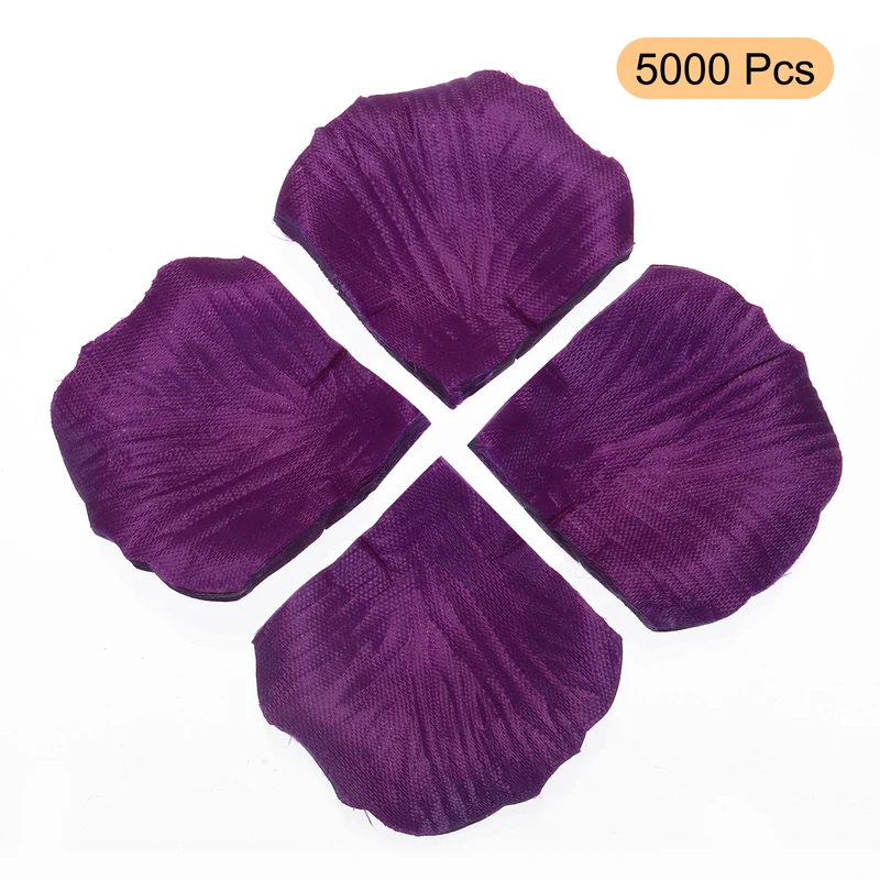 5000Pcs Silk Artificial Flower Rose Petals Dark Purple Faux Flowers 2x2 Inch