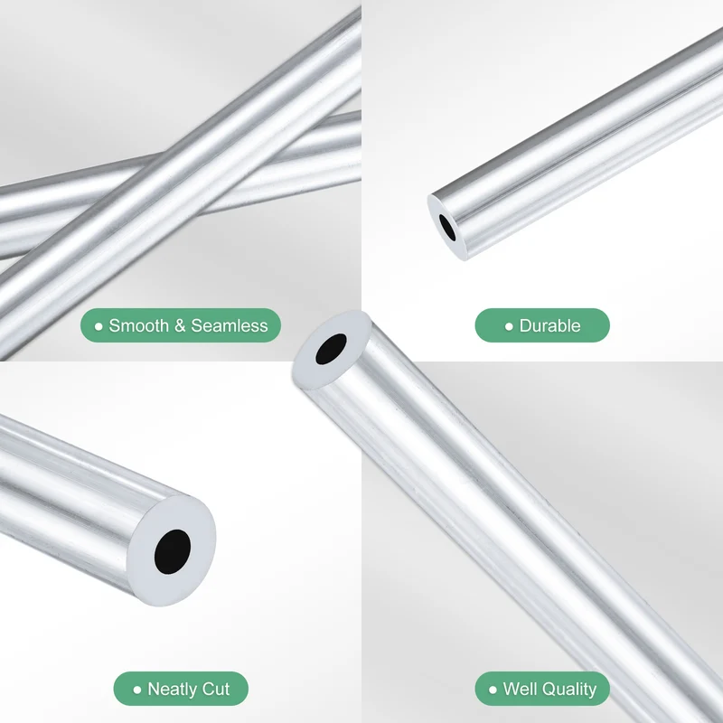1-Pack 6063 Aluminum Round Tube, 4mmx10mm(IDxOD) 250mm Length Straight Tubing