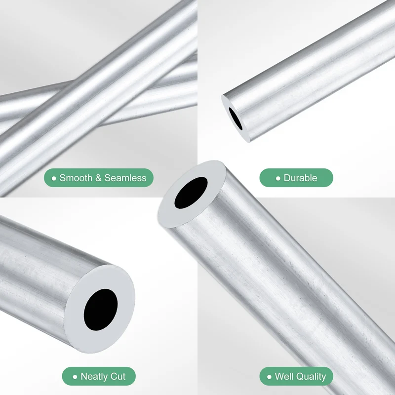 1-Pack 6063 Aluminum Round Tube, 9mmx19mm(IDxOD) 300mm Length Straight Tubing