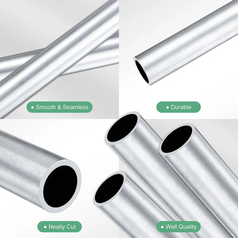 3-Pack 6063 Aluminum Round Tube, 15mmx19mm(IDxOD) 300mm Length Straight Tubing