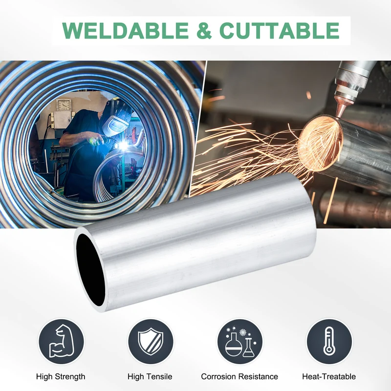 1-Pack 6063 Aluminum Round Tube, 32mmx38mm(IDxOD) 100mm Length Straight Tubing