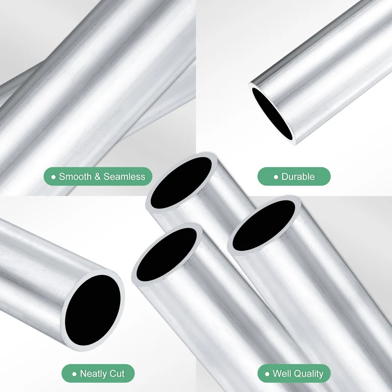 3-Pack 6063 Aluminum Round Tube, 29mmx35mm(IDxOD) 100mm Length Straight Tubing