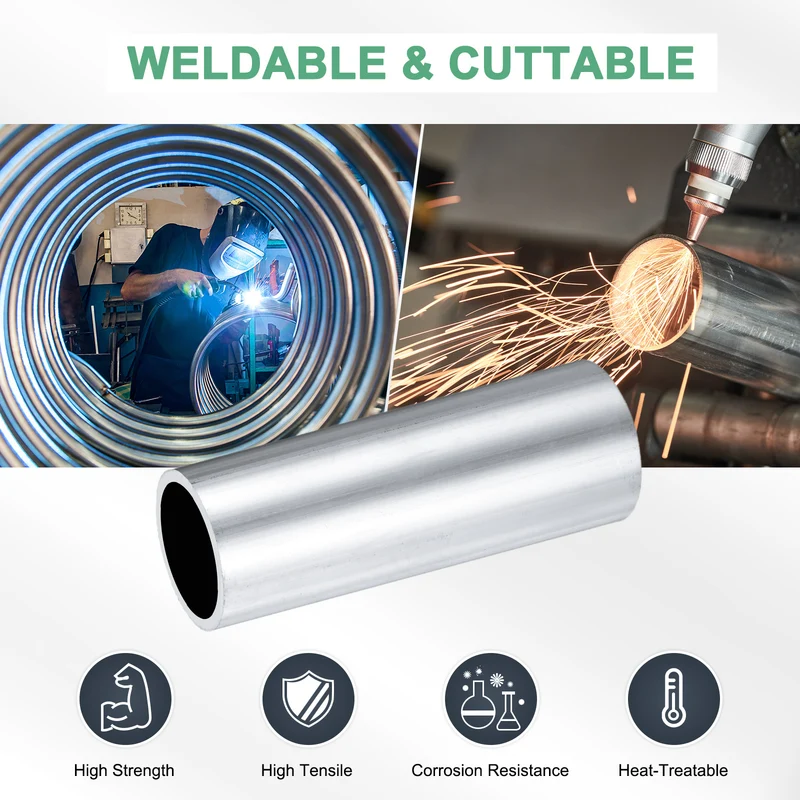 1-Pack 6063 Aluminum Round Tube, 29mmx35mm(IDxOD) 100mm Length Straight Tubing