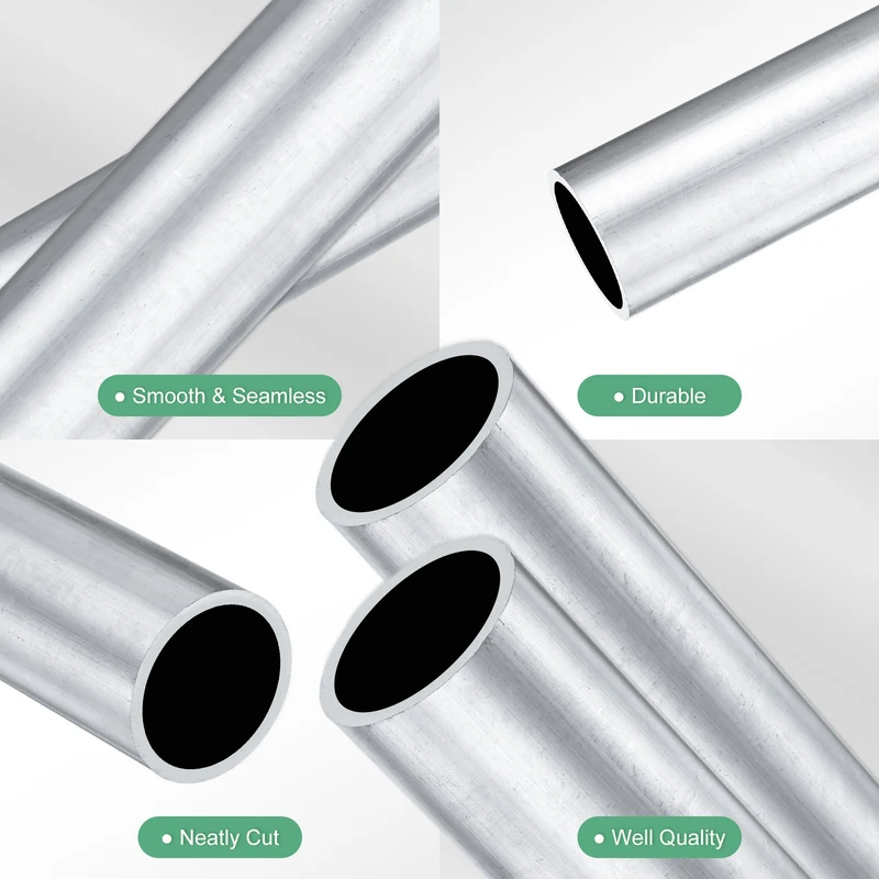 2-Pack 6063 Aluminum Round Tube, 26mmx30mm(IDxOD) 100mm Length Straight Tubing