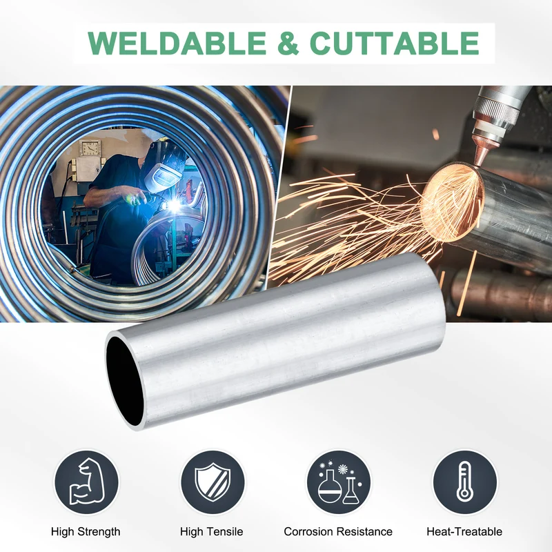 1-Pack 6063 Aluminum Round Tube, 26mmx30mm(IDxOD) 100mm Length Straight Tubing