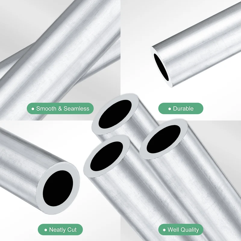 3-Pack 6063 Aluminum Round Tube, 20mmx30mm(IDxOD) 100mm Length Straight Tubing