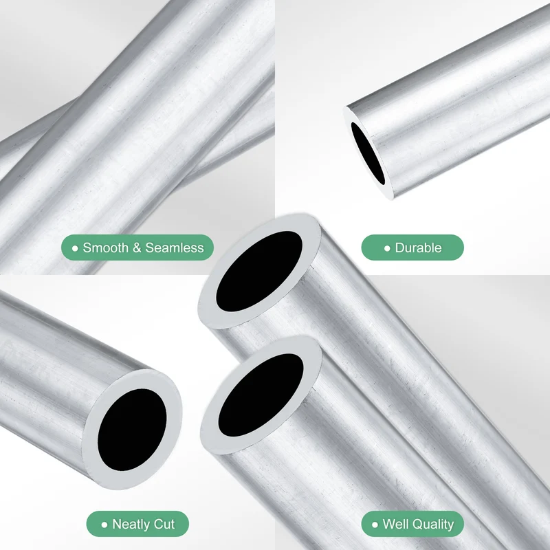 2-Pack 6063 Aluminum Round Tube, 20mmx30mm(IDxOD) 100mm Length Straight Tubing