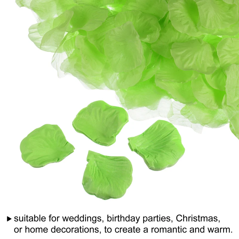 Silk Artificial Flower Petals, Green Faux Flowers 2 Inch x 2 Inch Pack of 1000