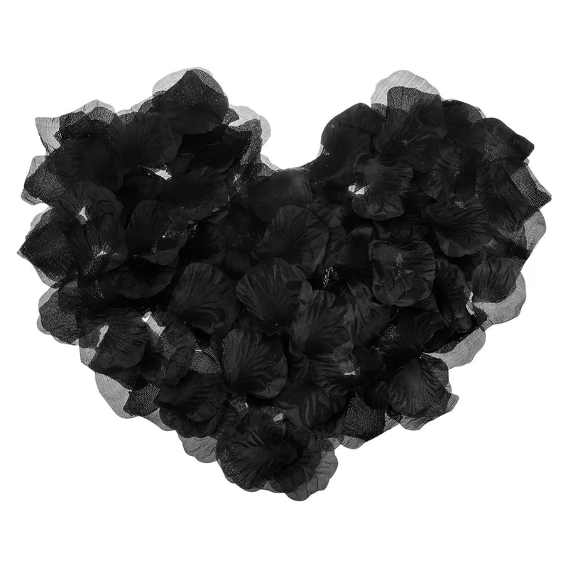 Silk Artificial Flower Petals, Black Faux Flowers 2 Inch x 2 Inch Pack of 1000