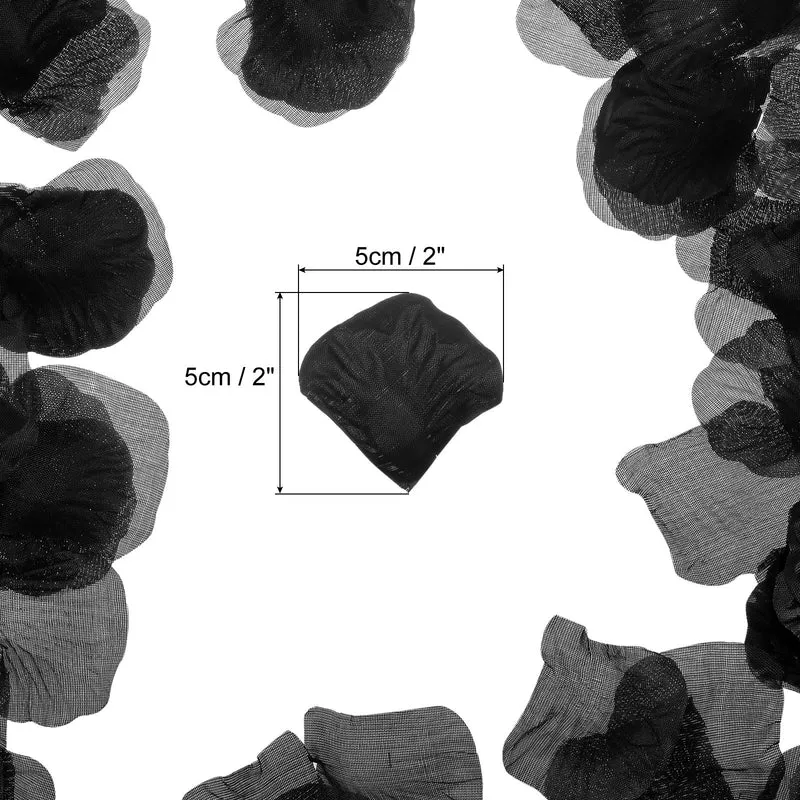 Silk Artificial Flower Petals, Black Faux Flowers 2 Inch x 2 Inch Pack of 1000