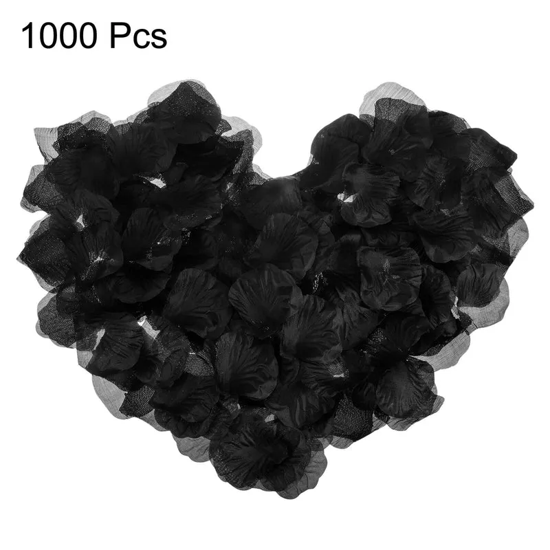 Silk Artificial Flower Petals, Black Faux Flowers 2 Inch x 2 Inch Pack of 1000