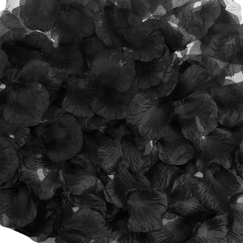 Silk Artificial Flower Petals, Black Faux Flowers 2 Inch x 2 Inch Pack of 1000