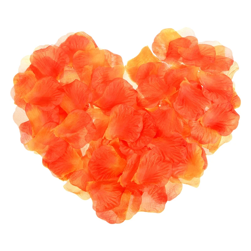 Pack of 3000 Silk Artificial Flower Petals Orange Faux Flower 2"x2"