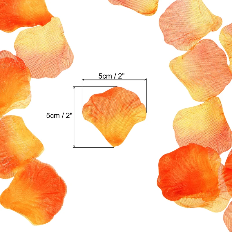 Pack of 3000 Silk Artificial Flower Petals Orange Faux Flower 2"x2"