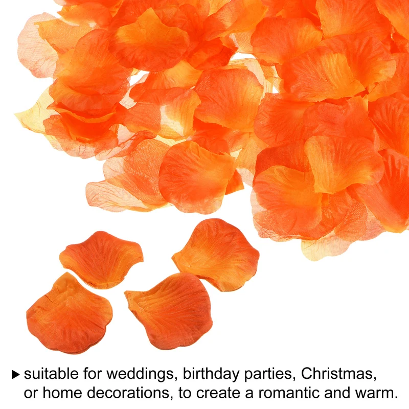 Pack of 3000 Silk Artificial Flower Petals Orange Faux Flower 2"x2"