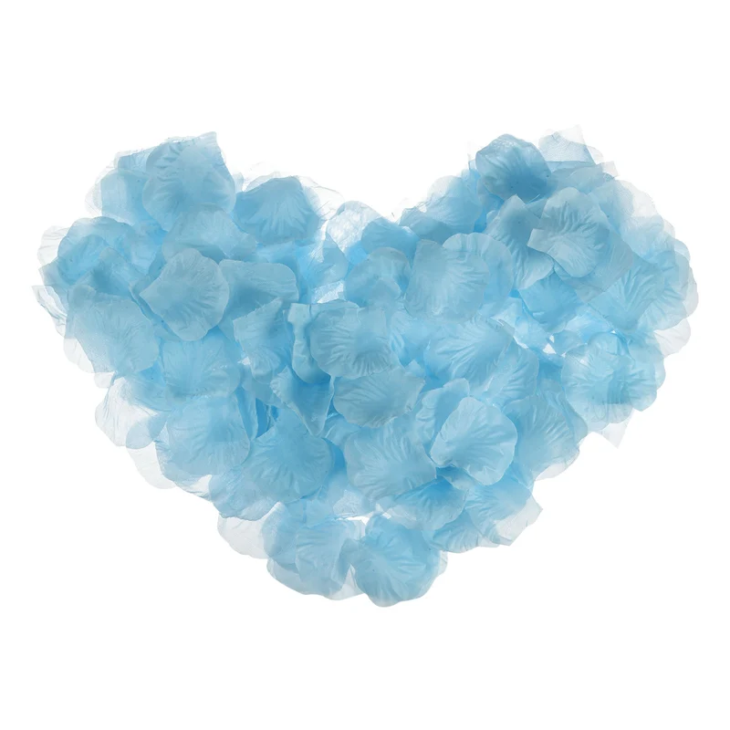Silk Artificial Flower Petals, Light Blue Faux Flowers 2x2 Inch Pack of 3000