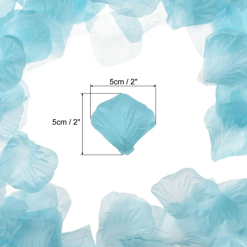 Silk Artificial Flower Petals, Light Blue Faux Flowers 2x2 Inch Pack of 3000