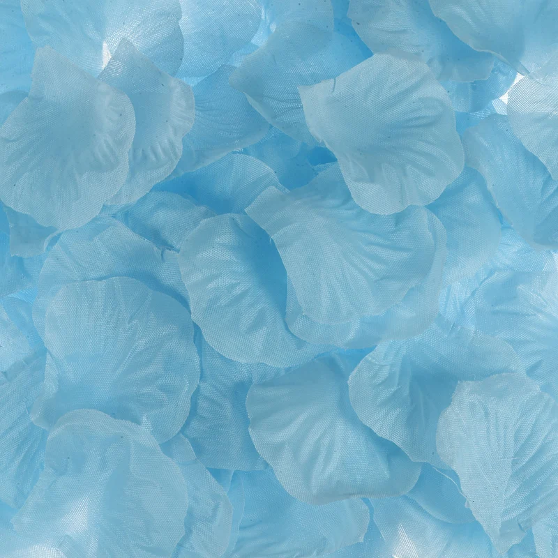 Silk Artificial Flower Petals, Light Blue Faux Flowers 2x2 Inch Pack of 3000