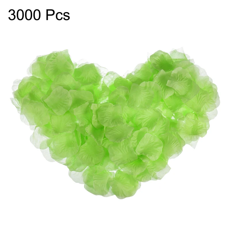 Silk Artificial Flower Petals, Green Faux Flowers 2 Inch x 2 Inch Pack of 3000