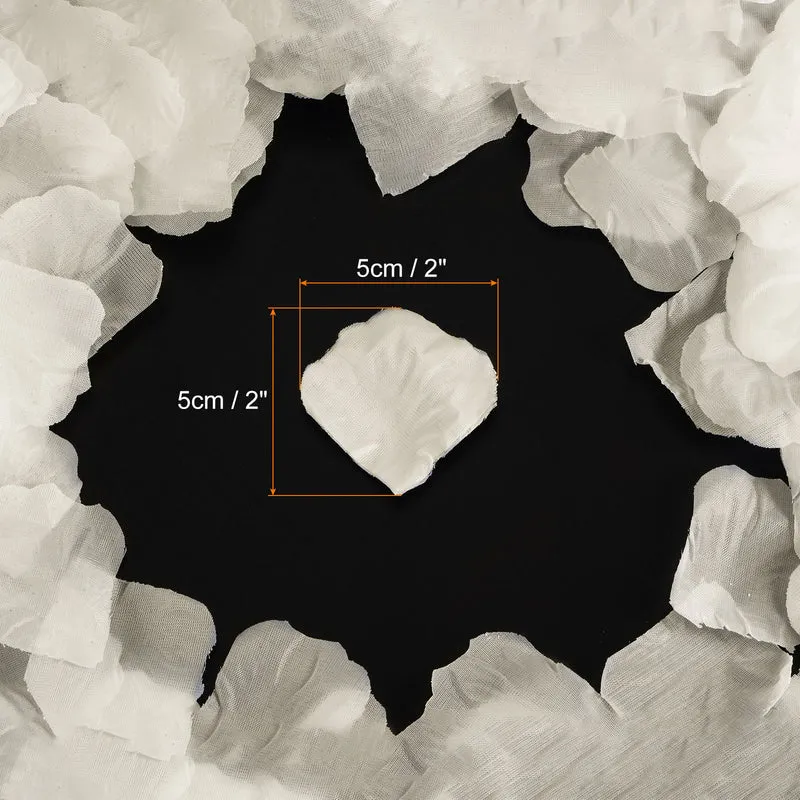 Silk Artificial Flower Petals, Cream White Faux Flowers 2x2 Inch Pack of 3000
