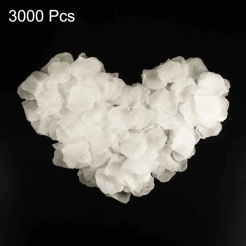 Silk Artificial Flower Petals, Cream White Faux Flowers 2x2 Inch Pack of 3000
