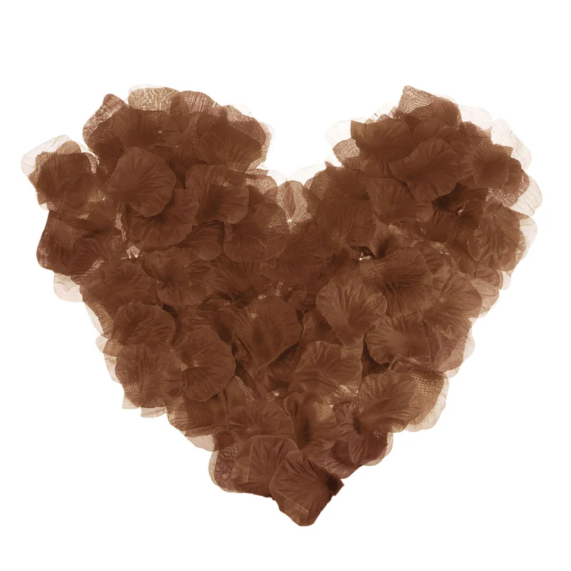 Silk Artificial Flower Petals, Brown Faux Flowers 2 Inch x 2 Inch Pack of 2000
