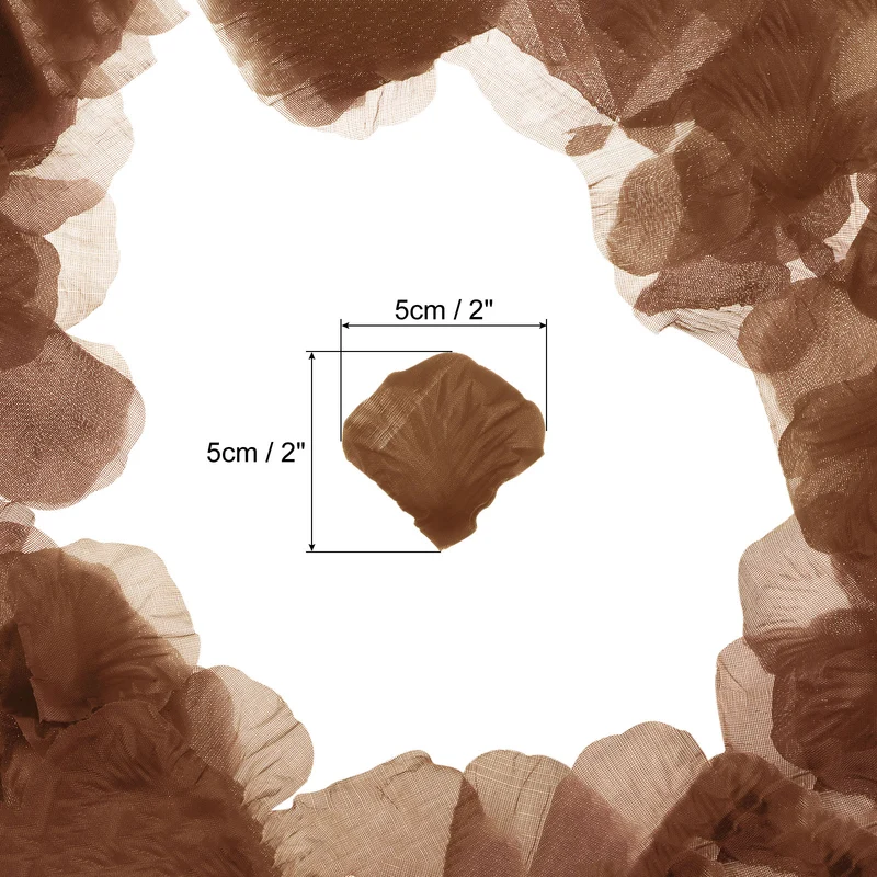 Silk Artificial Flower Petals, Brown Faux Flowers 2 Inch x 2 Inch Pack of 2000
