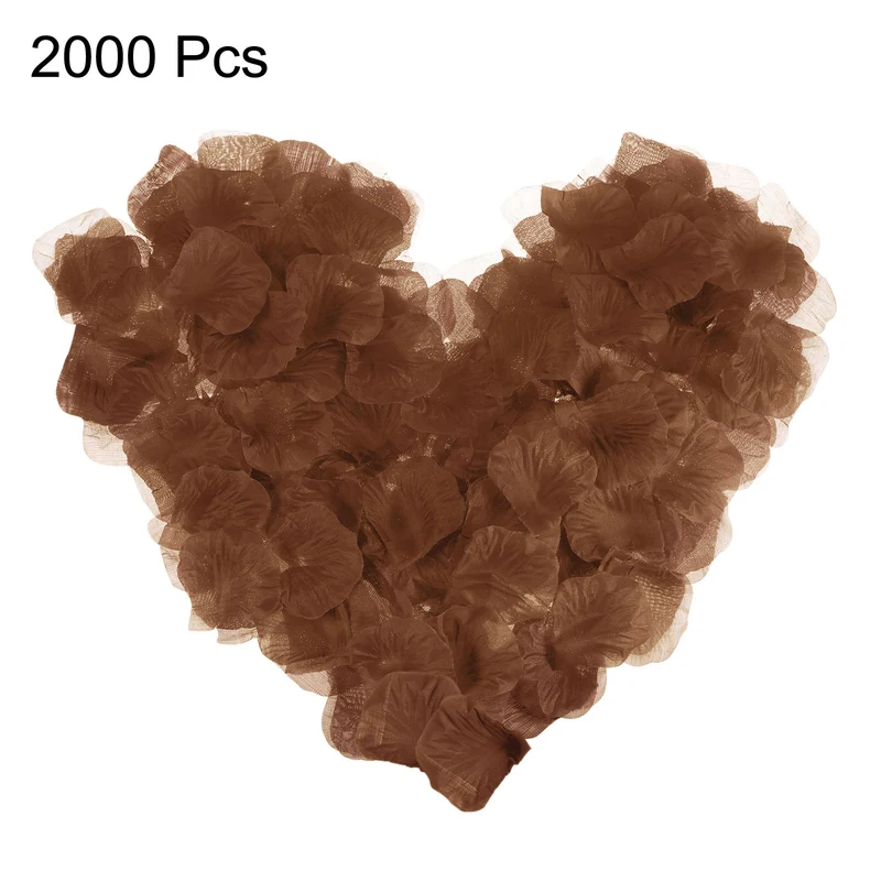 Silk Artificial Flower Petals, Brown Faux Flowers 2 Inch x 2 Inch Pack of 2000
