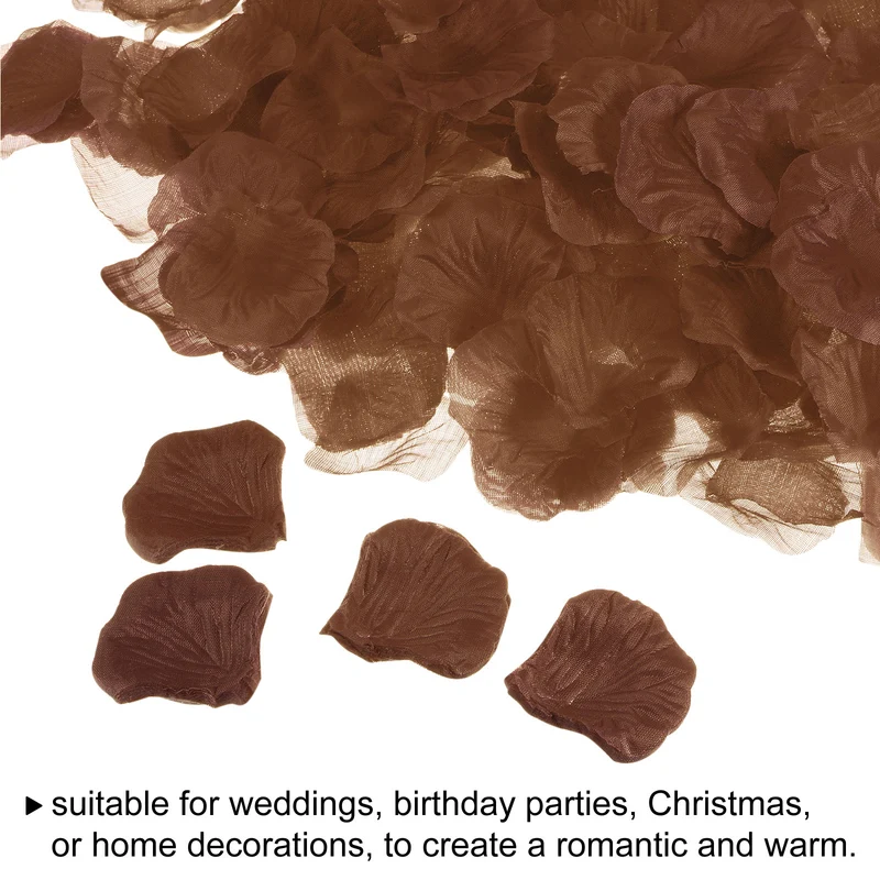 Silk Artificial Flower Petals, Brown Faux Flowers 2 Inch x 2 Inch Pack of 2000