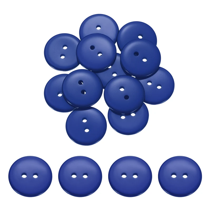 16 Pcs 20mm Resin Sewing Buttons, 2 Hole for Sewing Coats Shirts, Deep Blue