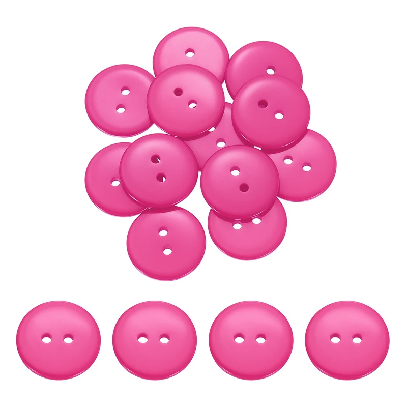16 Pcs 20mm Resin Sewing Buttons, 2 Hole for Sewing Coats Shirts, Rose Red