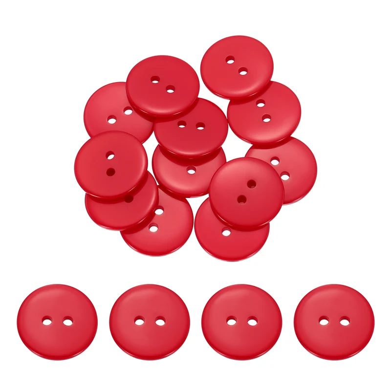 16 Pcs 20mm Resin Sewing Buttons, 2 Hole for Sewing Coats Shirts, Bright Red