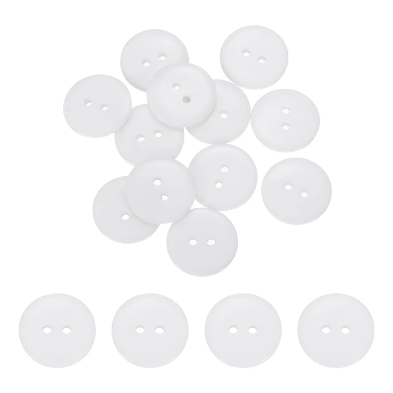 16 Pcs 20mm Resin Sewing Buttons, 2 Hole for Sewing Coats Shirts, White