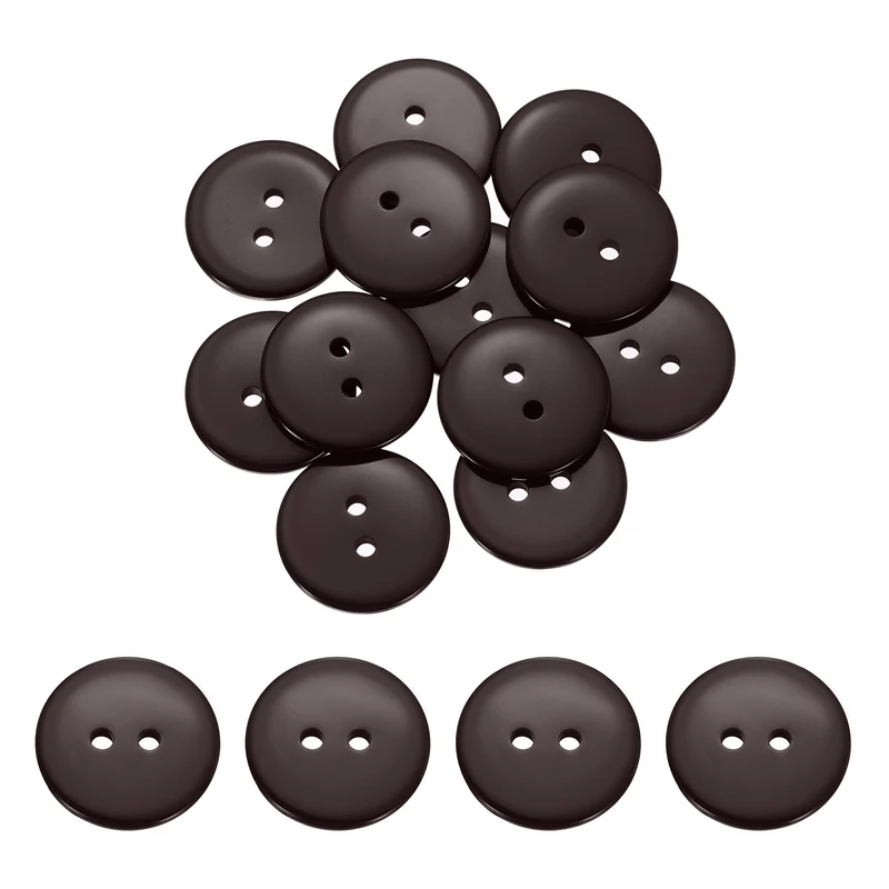 16 Pcs 20mm Resin Sewing Buttons, 2 Hole for Sewing Coats Shirts, Coffee