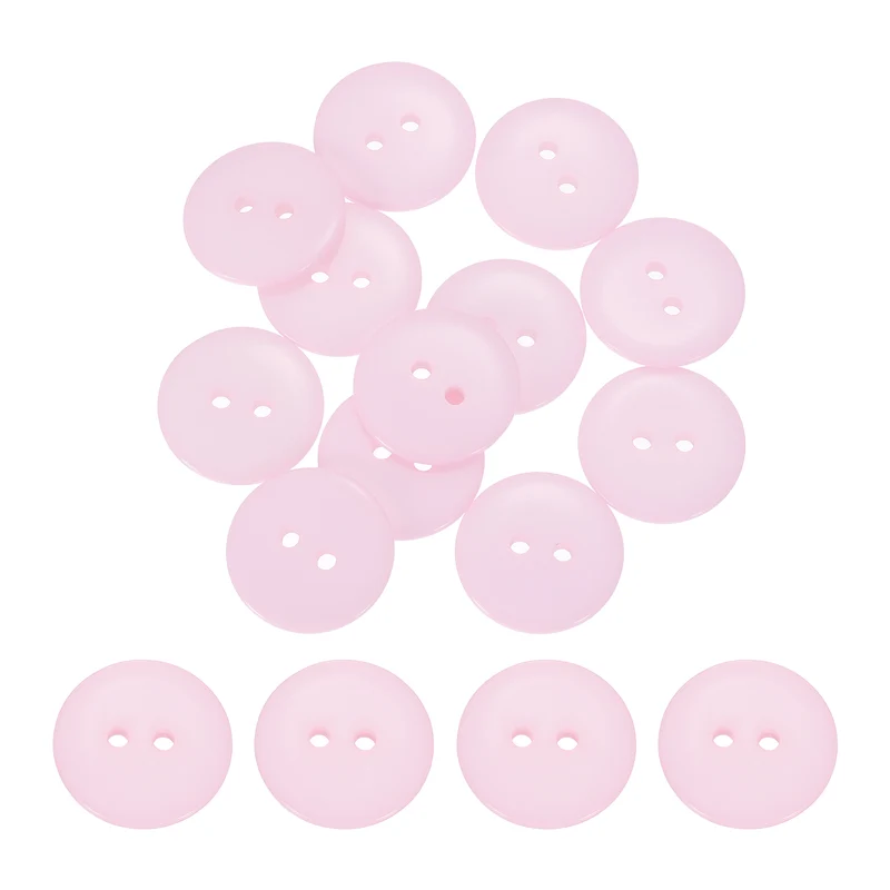16 Pcs 20mm Resin Sewing Buttons, 2 Hole for Sewing Coats Shirts, Light Pink