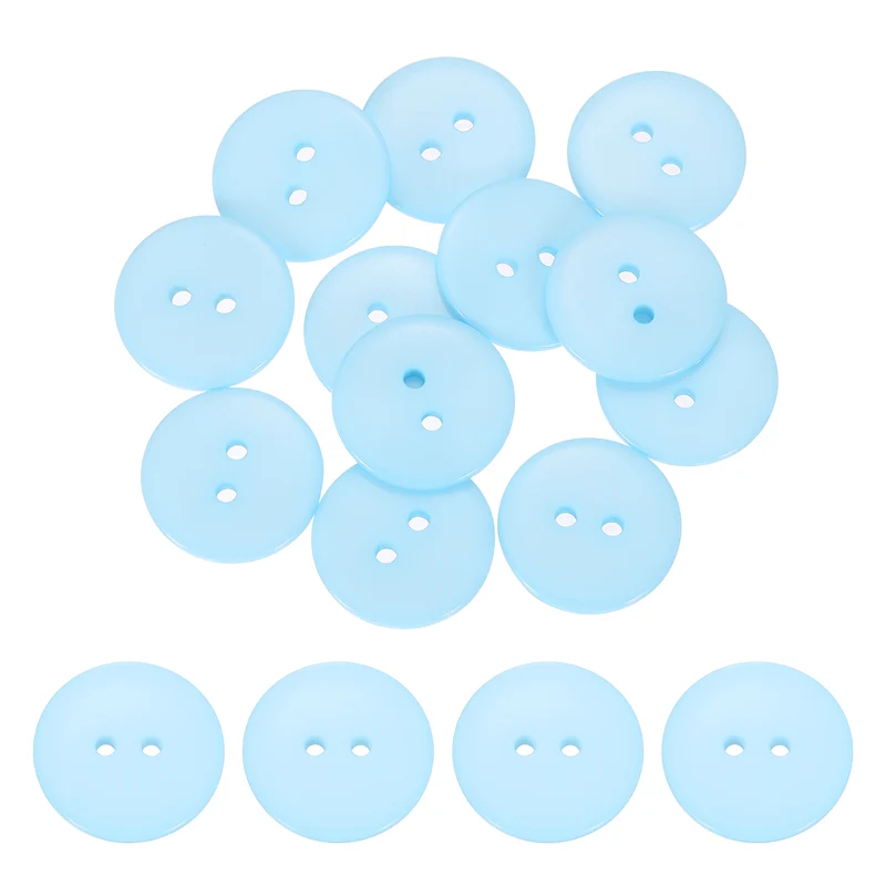 16 Pcs 20mm Resin Sewing Buttons, 2 Hole for Sewing Coats Shirts, Light Blue