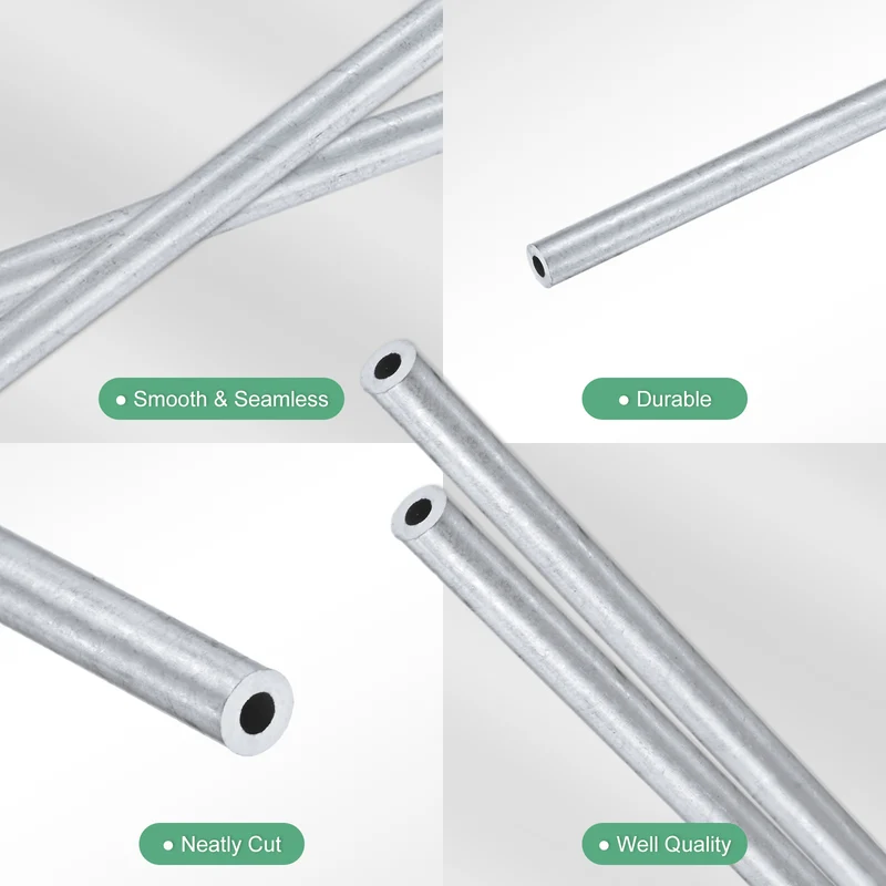 2-Pack 6063 Aluminum Round Tube, 2mmx4mm(IDxOD) 300mm Length Straight Tubing