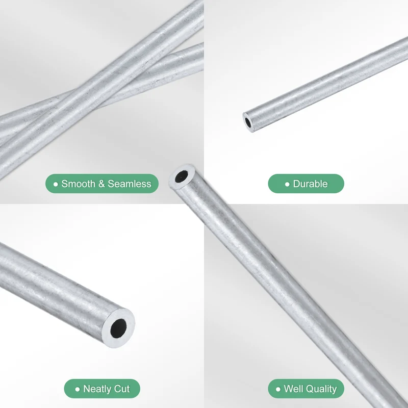 1-Pack 6063 Aluminum Round Tube, 2mmx4mm(IDxOD) 300mm Length Straight Tubing