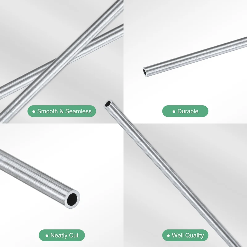 1-Pack 6063 Aluminum Round Tube, 2mmx3mm(IDxOD) 300mm Length Straight Tubing