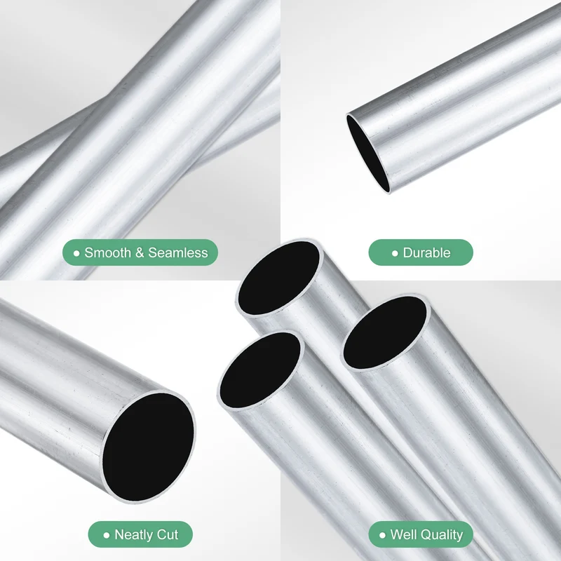 3-Pack 6063 Aluminum Round Tube, 18mmx20mm(IDxOD) 300mm Length Straight Tubing