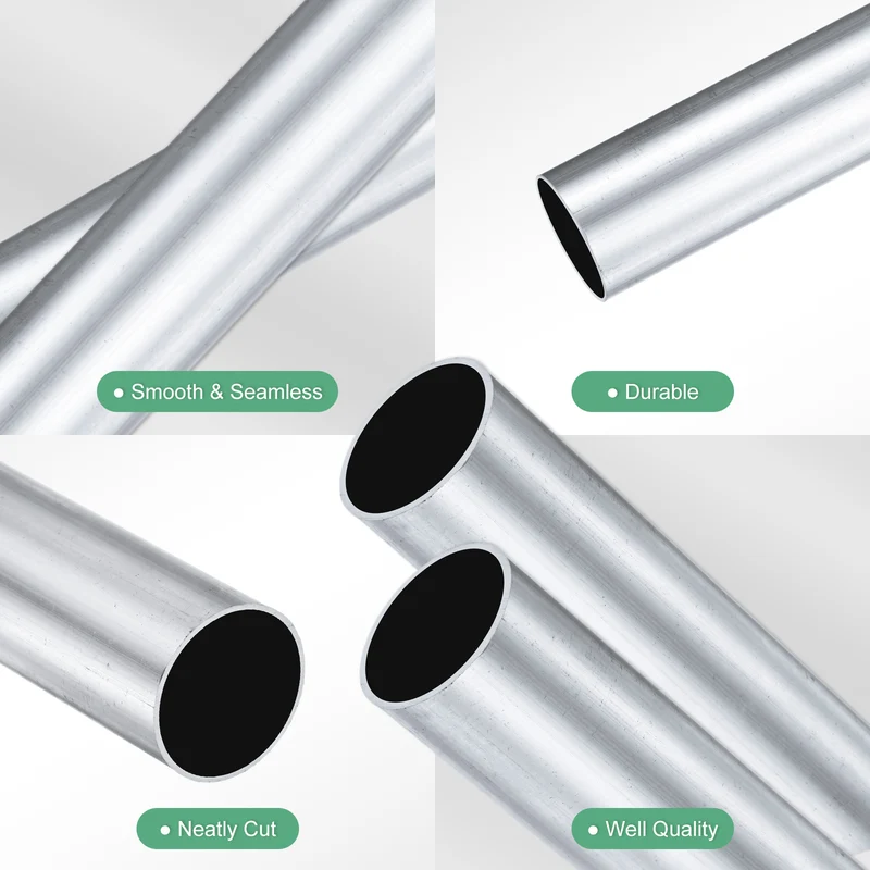 2-Pack 6063 Aluminum Round Tube, 18mmx20mm(IDxOD) 300mm Length Straight Tubing