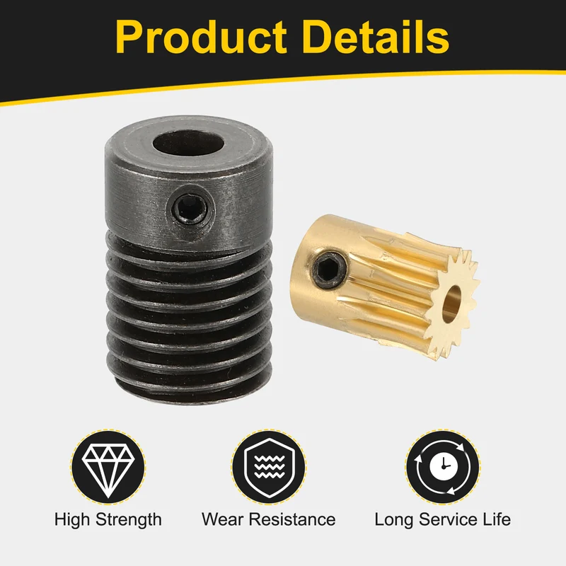 Worm Gear Set 0.5 Module 15:1 Reduction Rate(Gear-3mm Bore, Rod 5mm Bore)